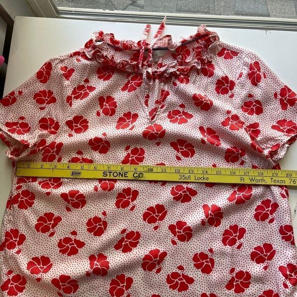 Boden Amanda Floral Silk Blend Short Sleeve Blouse Top Pink Red 8 - Picture 10 of 11